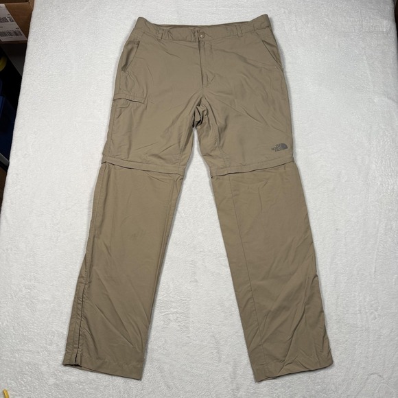 The North Face Pants Mens 36 Long Khaki Convertible Zip Off Hiking Lightweight - Picture 2 of 16